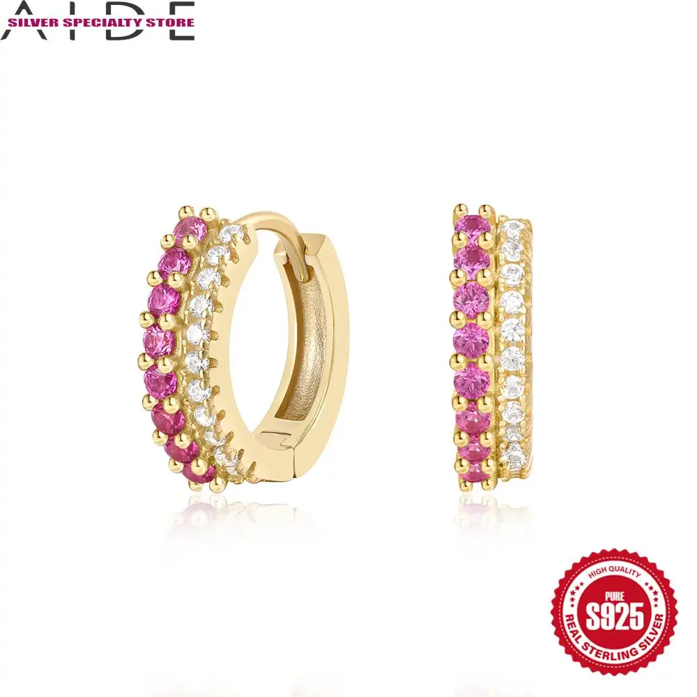 AIDE Double Row 925S Stamp Diamond Encrusted Cuff Earrings For Women Mixed Color Huggie Stud Earring Fine Jewelry Brincos серьги
AIDE Double Row 925S Stamp Diamond Encrusted Cuff Earrings For Women Mixed Color Huggie Stud Earring Fine Jewelry Brincos серьги