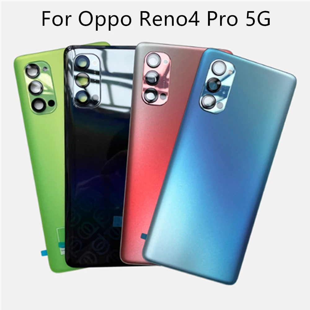 

Стекло для Oppo Reno4 Pro 5G Крышка батарейного отсека задний корпус задние детали запасные части для объектива камеры Reno 4 Pro Чехол