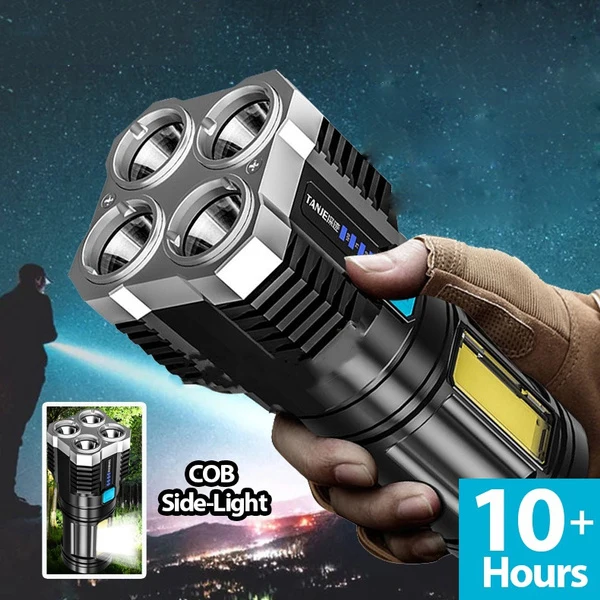 LED 4-Core Flashlight Light USB Recharge COB Side Outdoor ABS Portable Lamp 4 Modes Waterproof Torch Outdoor Hunting Camping
LED 4-Core Flashlight Light USB Recharge COB Side Outdoor ABS Portable Lamp 4 Modes Waterproof Torch Outdoor Hunting Camping