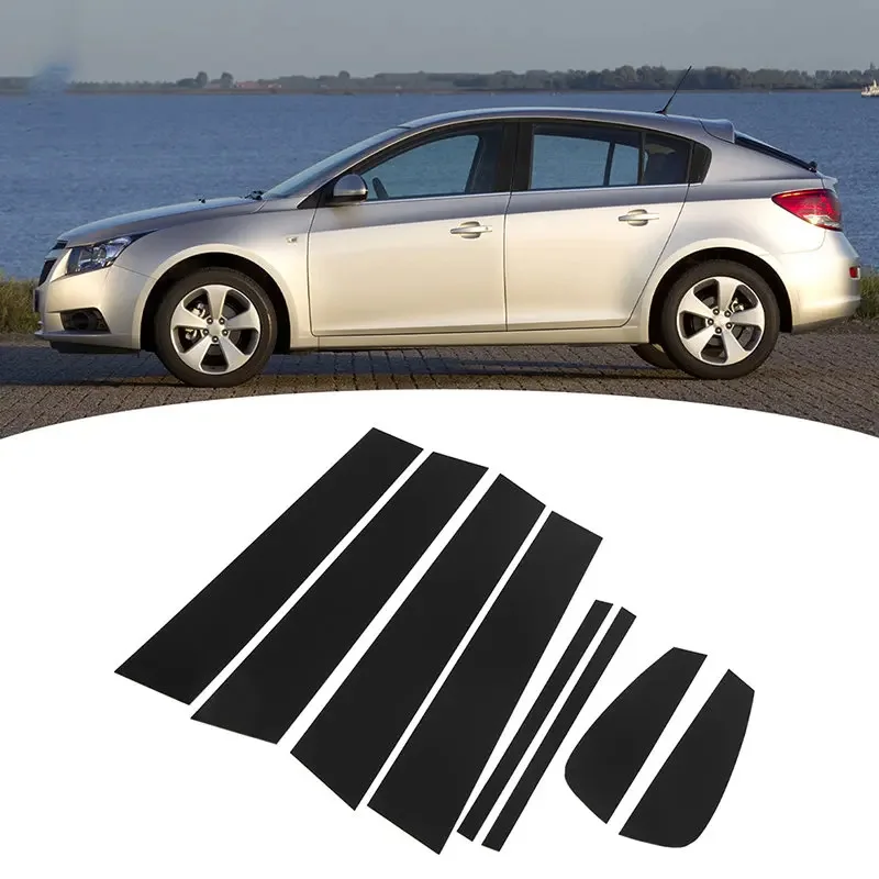 

8pcs Glossy Black Car Pillar Posts Door Window Trim Cover Stickers for Chevrolet Cruze Facelift Hatchback 2013-2015