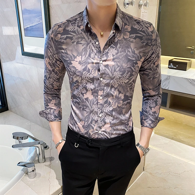 Vintage Flower Shirts for Men 2022 Long Sleeve Casual Business Formal Shirt Slim Fit Streetwear Social Party Tops Chemise Homme
Vintage Flower Shirts for Men 2022 Long Sleeve Casual Business Formal Shirt Slim Fit Streetwear Social Party Tops Chemise Homme