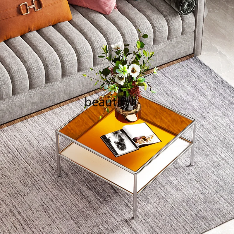 

yj Creative and Slightly Luxury Living Room Home Sofa Side Table Nordic Coffee Table Side Table Corner Table