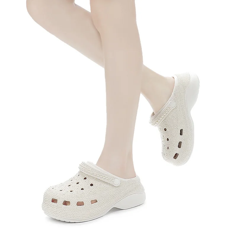 Summer New Handmade Water Diamond Thick Sole EVA Slippers Flat Bottom Comfortable High Heel Hole Lightweight Lazy Women's Sandal
Summer New Handmade Water Diamond Thick Sole EVA Slippers Flat Bottom Comfortable High Heel Hole Lightweight Lazy Women's Sandal