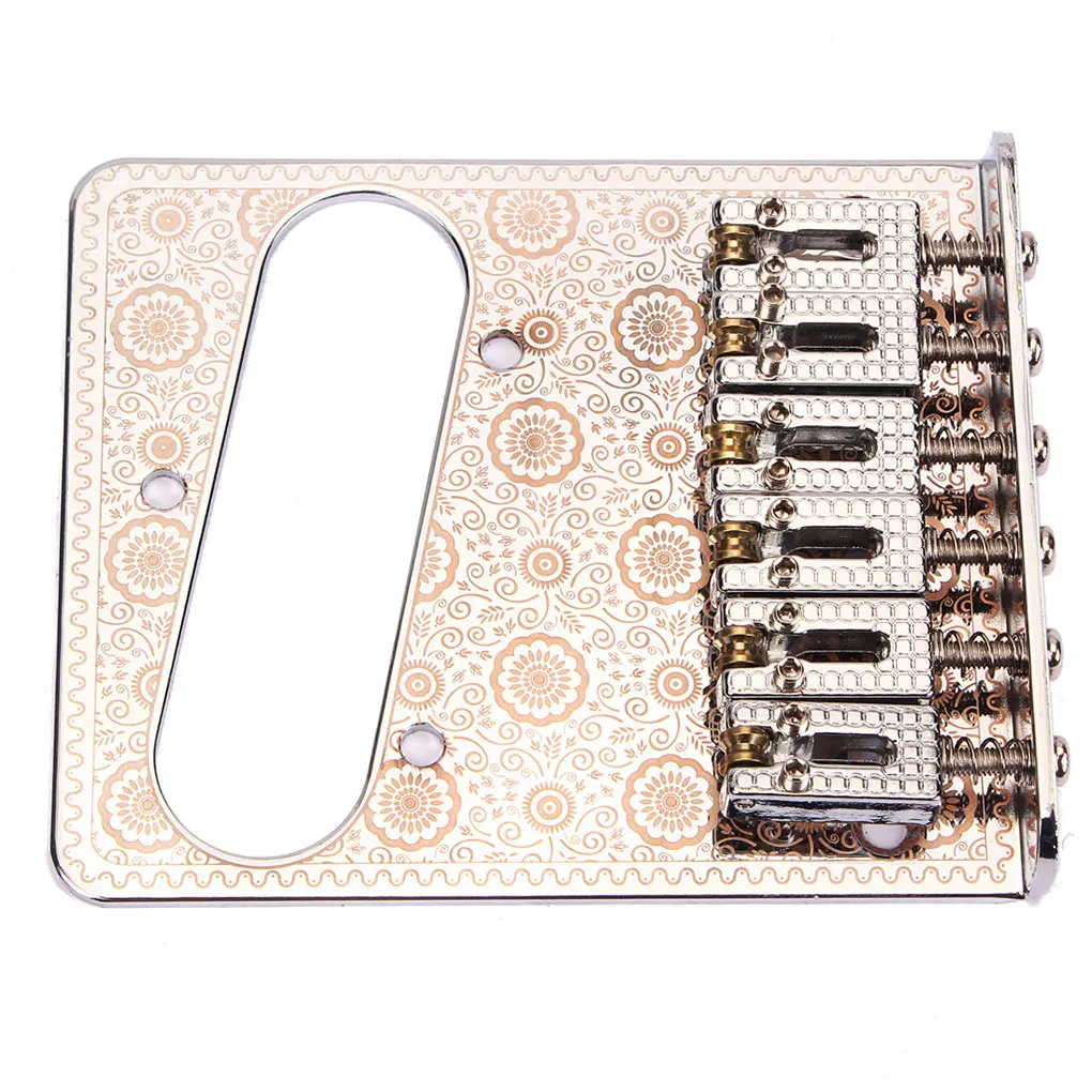 Guitar Saddle Bridge Flower Print 6 String Hardtail Intonation Tailpiece Chrome Professional Bass Replacement Instrument
Guitar Saddle Bridge Flower Print 6 String Hardtail Intonation Tailpiece Chrome Professional Bass Replacement Instrument