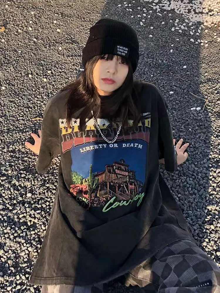 Woman clothing high street Washed Vintage T-Shirt Summer 2024 Tops Y2K Cotton Loose High Street Casual Men and Top women Hip Hop
Woman clothing high street Washed Vintage T-Shirt Summer 2024 Tops Y2K Cotton Loose High Street Casual Men and Top women Hip Hop