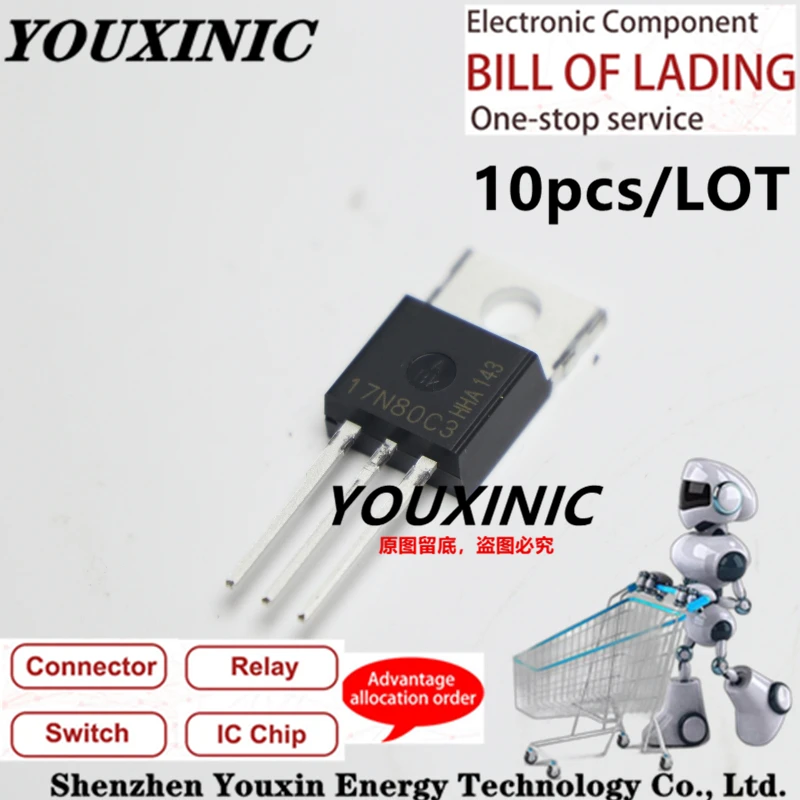 

YOUXINIC 2019+ 100% new imported original 17N80C3 SPA17N80C3 TO-220F SPP17N80C3 TO-220 SPW17N80C3 TO-247 power transistor