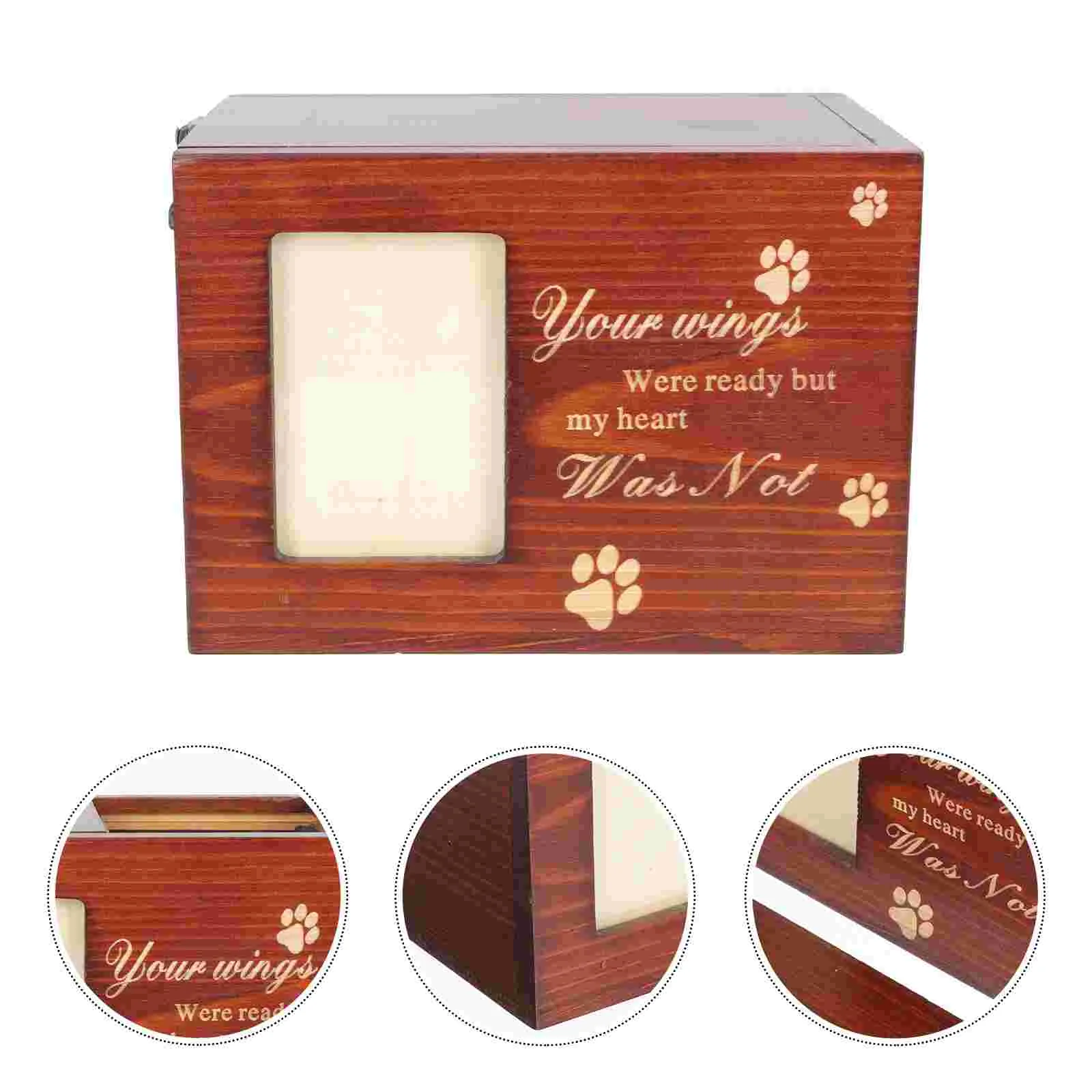 

Box Pet Ashes Urn Dog Memory Cremation For Urns Keepsake Photo Wooden Memorial Dogs Ash Cat Casket Small Bone Or Cats Gifts Paw