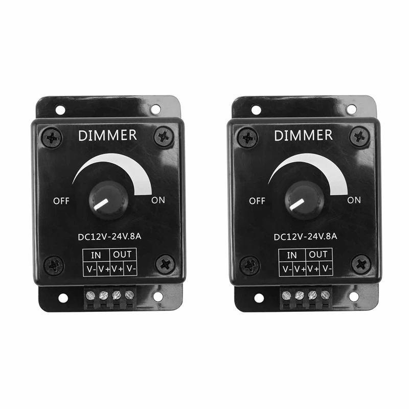 2X Black LED Dimmer Switch DC 12V 24V 8A Adjustable Brightness Lamp Bulb Strip Driver Power Supply Controller
2X Black LED Dimmer Switch DC 12V 24V 8A Adjustable Brightness Lamp Bulb Strip Driver Power Supply Controller