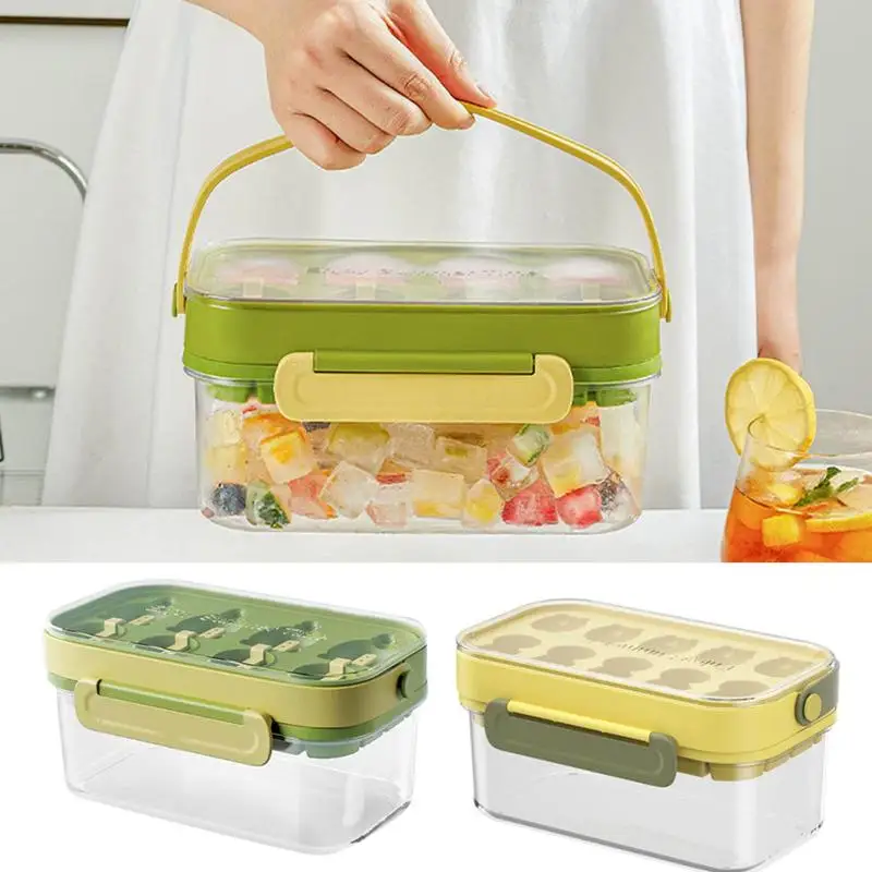 

Ice Molds Ice Freezer Container Multi Purpose Ice Cube Tray Ice Cube Tray Mold With Lid And Bin Children's Ice Cream Maker