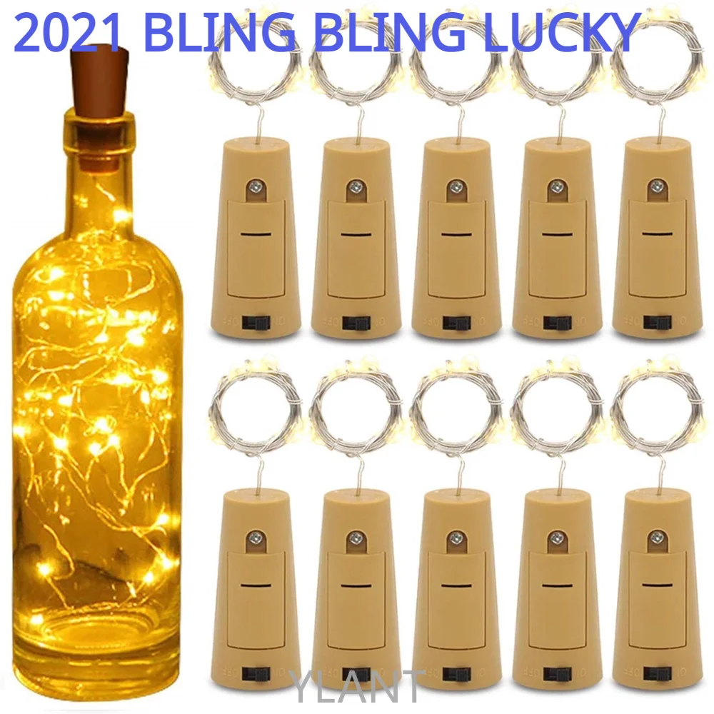 Фото Светильники для винных бутылок пробка гирлянда с 20 светодиодами питание от