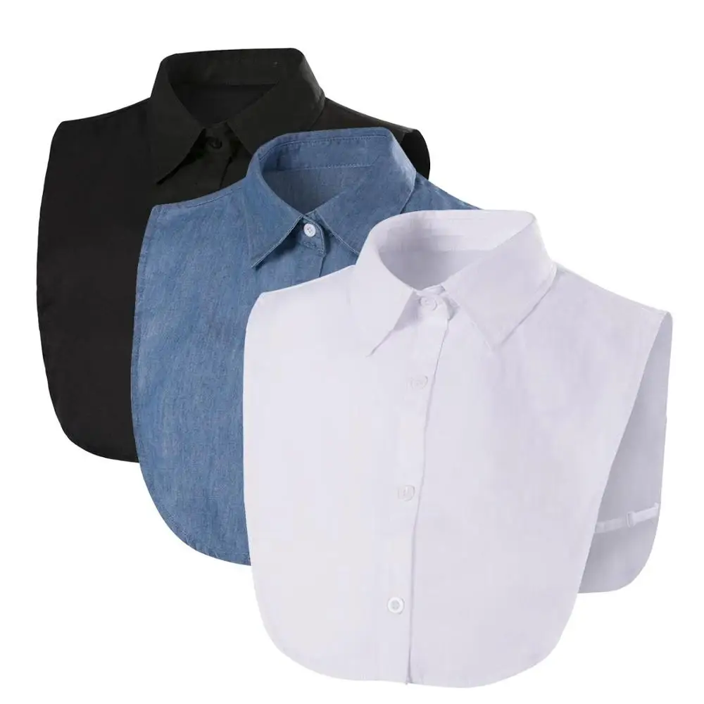 

Fake Collar For Shirt Detachable Collars Solid Shirt Lapel Blouse Top Men Women Black White Clothes Shirt Accessories DropShip