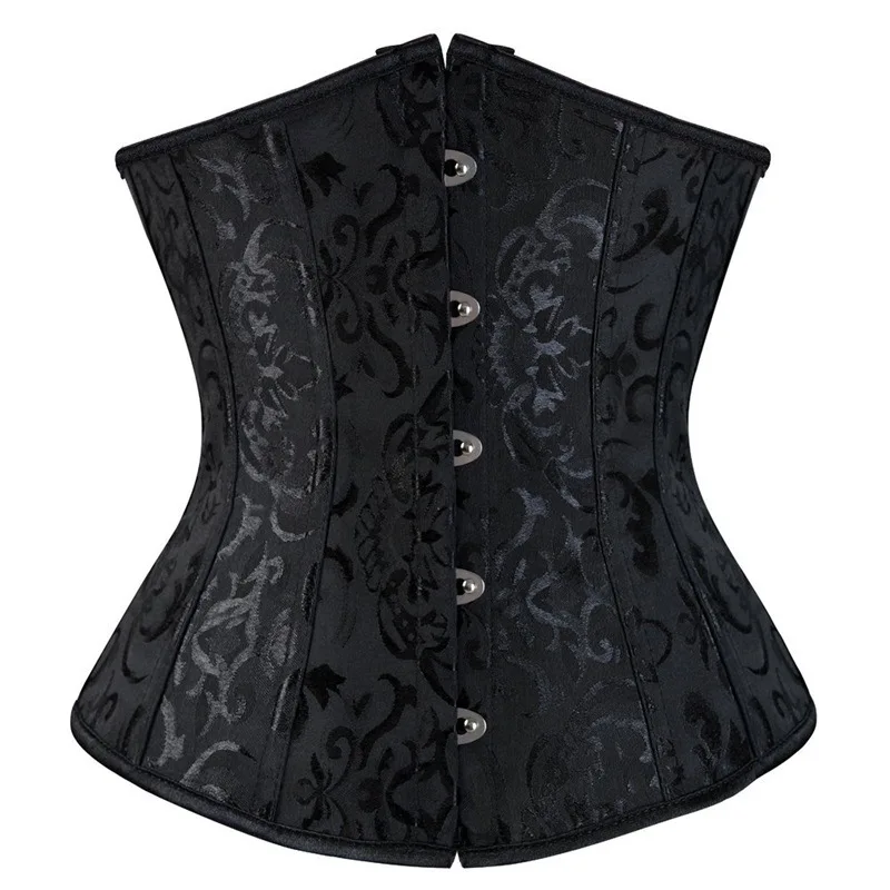 

XS-6XL Jacquard Underbust Corset Floral Push Up Boned Bustier Gothique Korsett For Women Front Busk Gorset Plus Size Korse Sexy