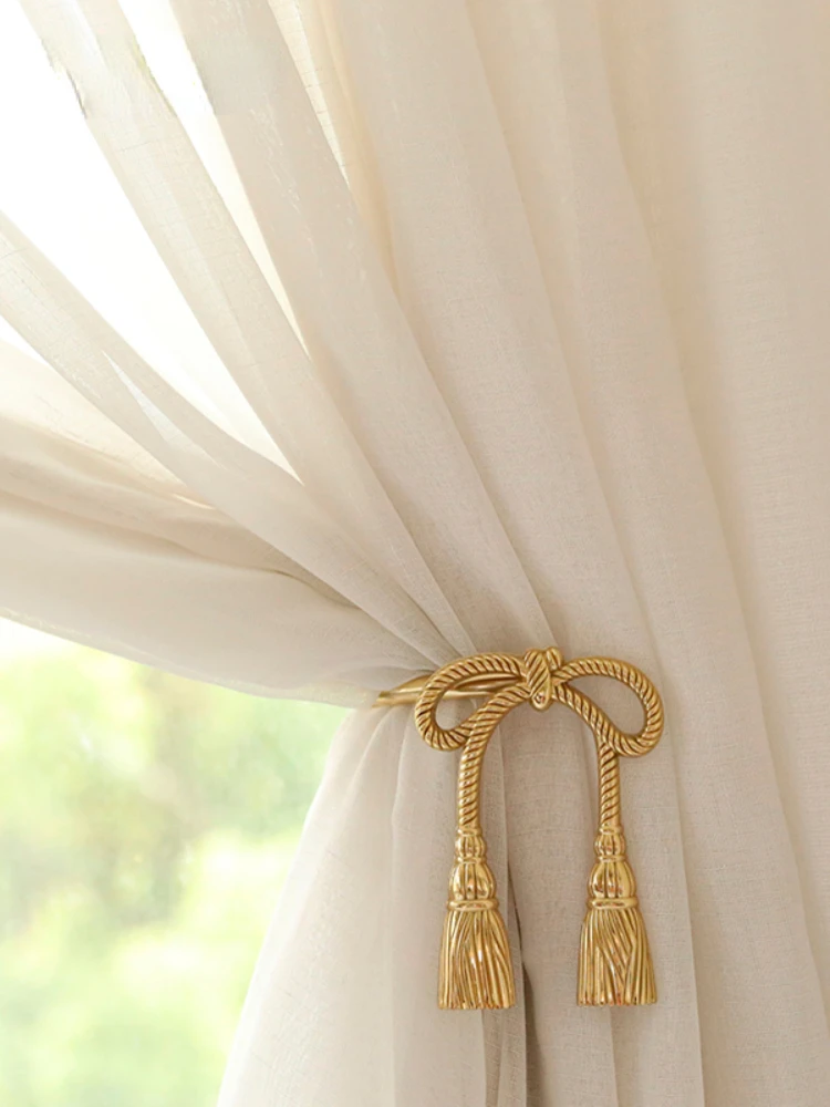 

1 PC Bowknot-shaped Drapery Holdback European Style Brass Curtain Hooks Metal Wall Hook Artistic Curtains Accessoires