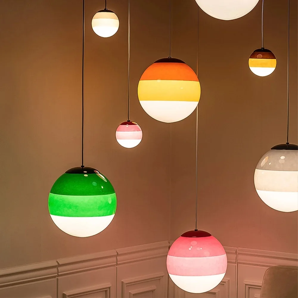 Gradient Colorful LED Pendant Light Glass Ball E27 Hanging Lamp Nordic Home Dining Bedroom Restaurant Balloon Suspension Fixture
Gradient Colorful LED Pendant Light Glass Ball E27 Hanging Lamp Nordic Home Dining Bedroom Restaurant Balloon Suspension Fixture