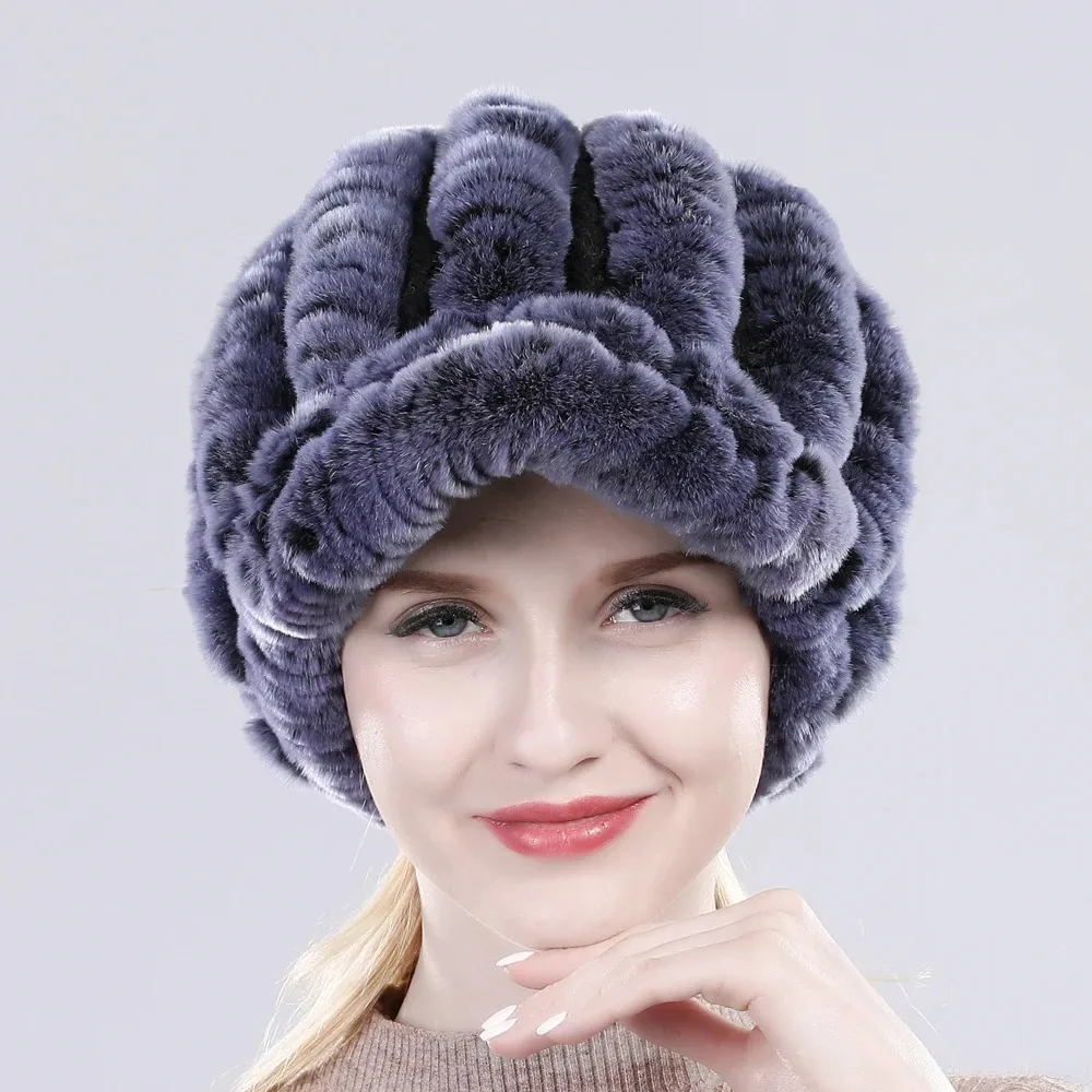 Lady Real Rabbit Fur Hat Winter Knitted Natural Russia Women Warm Real Fur Beanies Hats Winter Warm Woven Cap for Women Gorras
Lady Real Rabbit Fur Hat Winter Knitted Natural Russia Women Warm Real Fur Beanies Hats Winter Warm Woven Cap for Women Gorras
