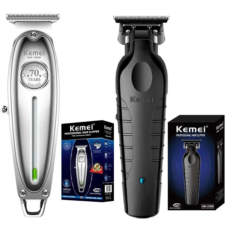 

Полностью металлический профессиональный триммер для волос Kemei для мужчин, литиевый триммер для бороды, электрическая Парикмахерская Машинка для стрижки волос, оригинал