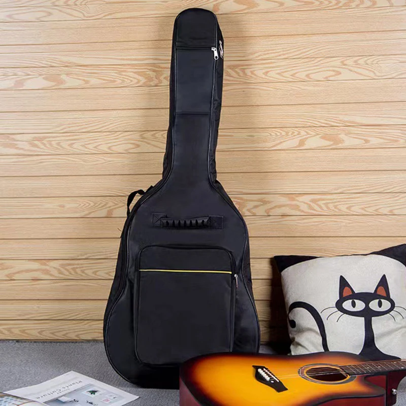 

41inch Waterproof Guitar Bag Oxford Fabric Double Straps Padded Black Guitar Case Gig Backpack Guitar Accessories