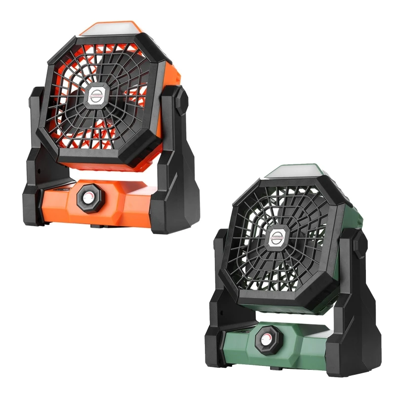 

Outdoor Camping Fan with LED Light Small Desktop Cooling Fan Operated Cordless Fans Stepless Speed New Dropship