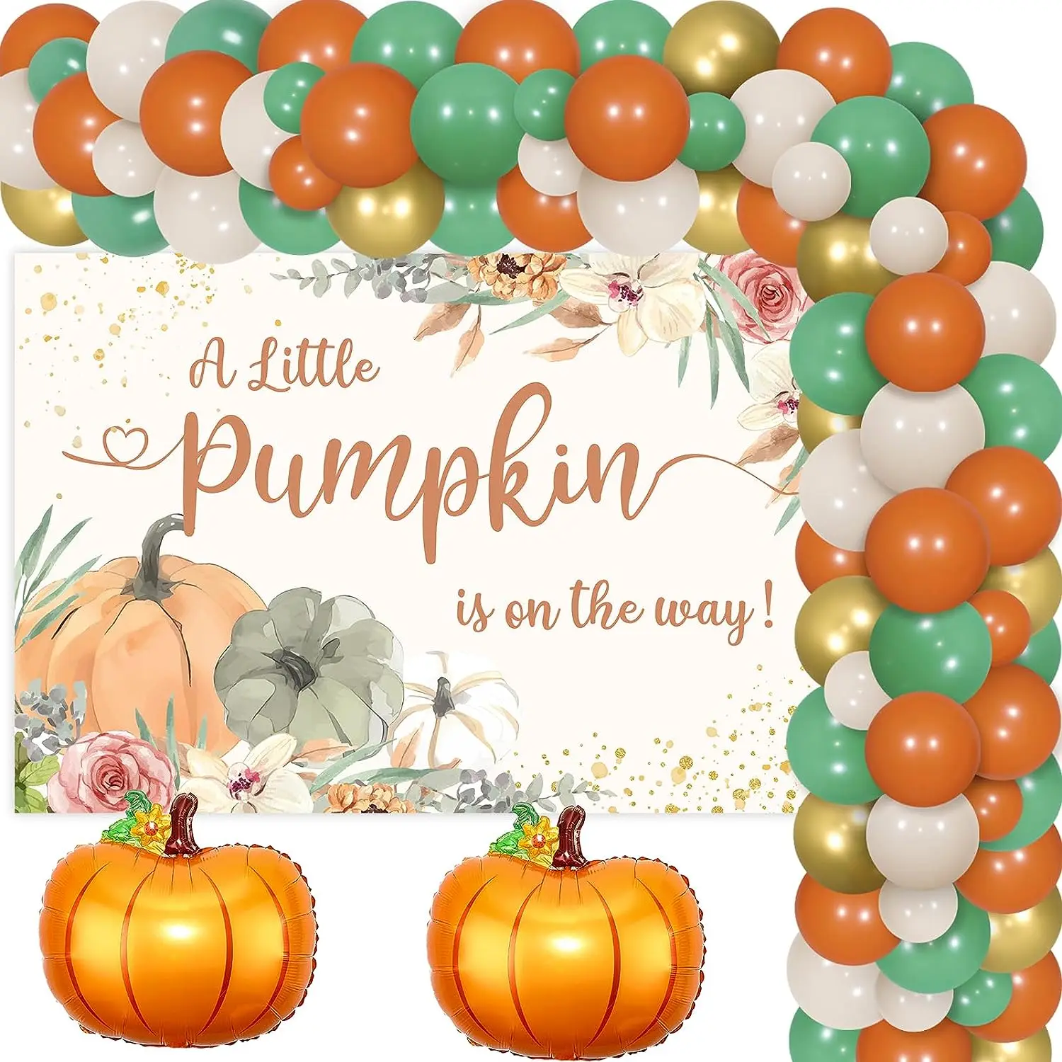 JOYMEMO Little Pumpkin Baby Shower Decorations Green Orange Thanksgiving Balloon Arch A Little Pumpkin Is on The Way Backdrop
JOYMEMO Little Pumpkin Baby Shower Decorations Green Orange Thanksgiving Balloon Arch A Little Pumpkin Is on The Way Backdrop