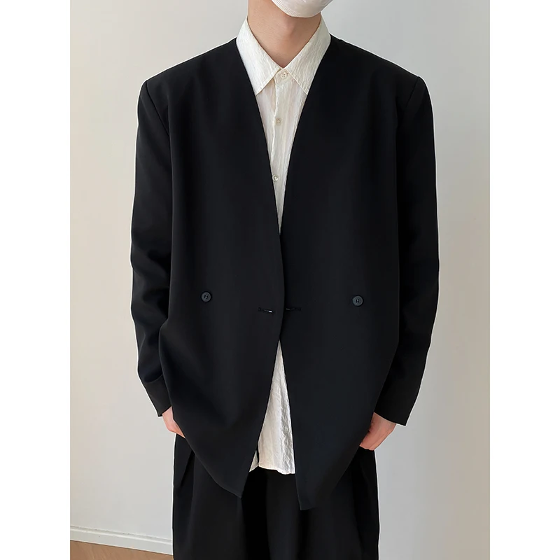 SYUHGFA Men's Collarless Blazer Trend Fashion Personality Casual Suit Coat Niche Design Korean Style Jackets 2024 Autumn
SYUHGFA Men's Collarless Blazer Trend Fashion Personality Casual Suit Coat Niche Design Korean Style Jackets 2024 Autumn