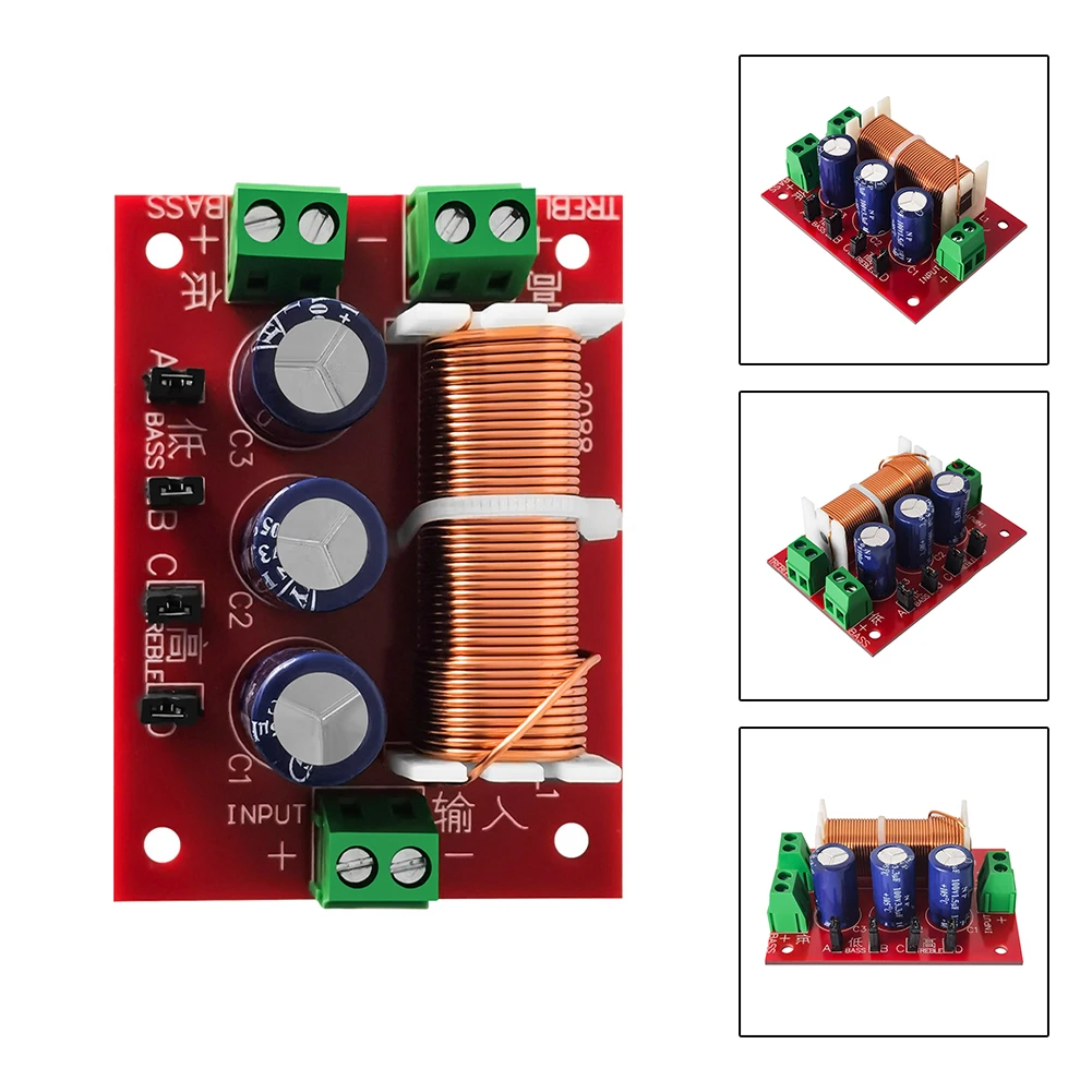 YLY-2088 2 Way Crossover Filters Module 400W Audio Speaker Frequency Divider Adjustable Full Range Treble Bass Welding Free
YLY-2088 2 Way Crossover Filters Module 400W Audio Speaker Frequency Divider Adjustable Full Range Treble Bass Welding Free