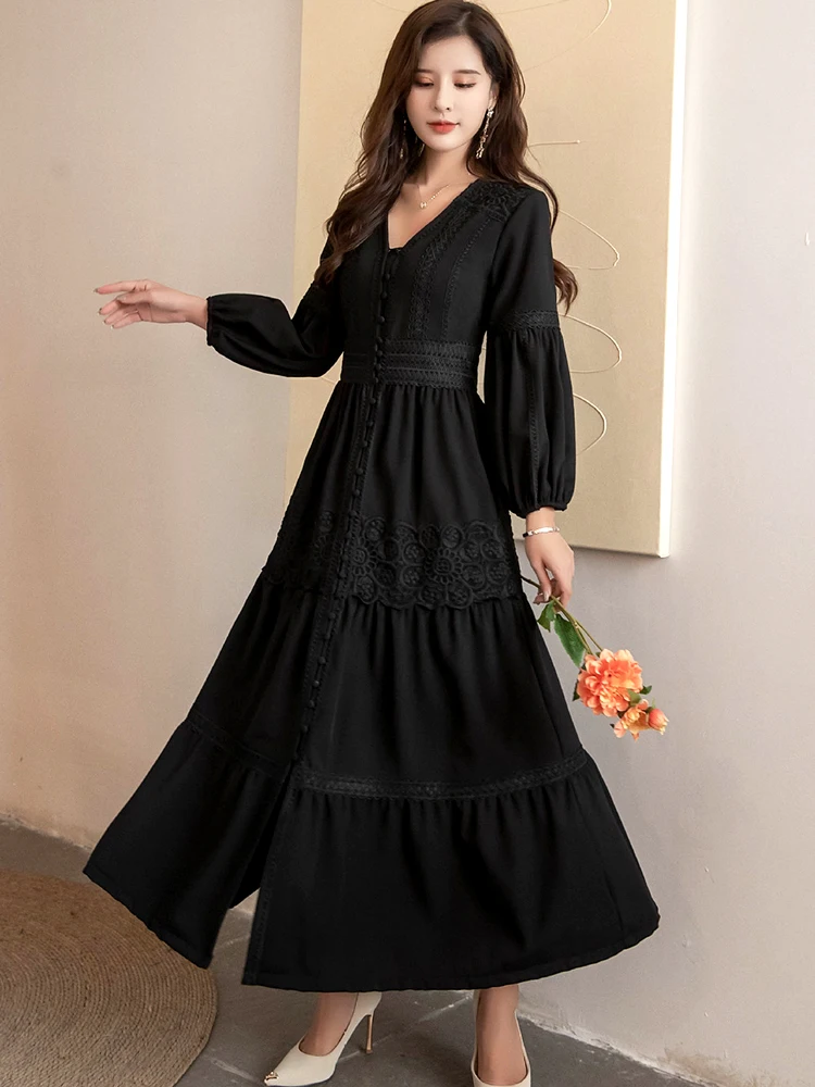 Gypsylady Floral Embroidery Maxi Dress Thick Warm Autumn Winter Holiday Dresses Women Long Sleeve Black Ladies Vintage Vestidos
Gypsylady Floral Embroidery Maxi Dress Thick Warm Autumn Winter Holiday Dresses Women Long Sleeve Black Ladies Vintage Vestidos