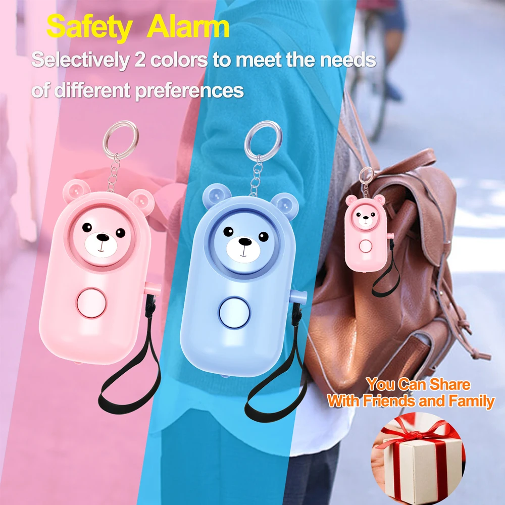 

130dB Self Defense Keychain Alarm With LED Light Personal Security Protect Scream Loud Emergency Alert For Women Child Elder