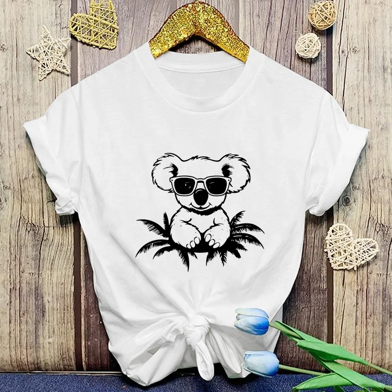 Summer Fashion Koala Printed T-shirt Women's Personalized Creative Koala Harajuku Short Sleeve Shirt Cool Koala Pattern T-Shirt
Summer Fashion Koala Printed T-shirt Women's Personalized Creative Koala Harajuku Short Sleeve Shirt Cool Koala Pattern T-Shirt