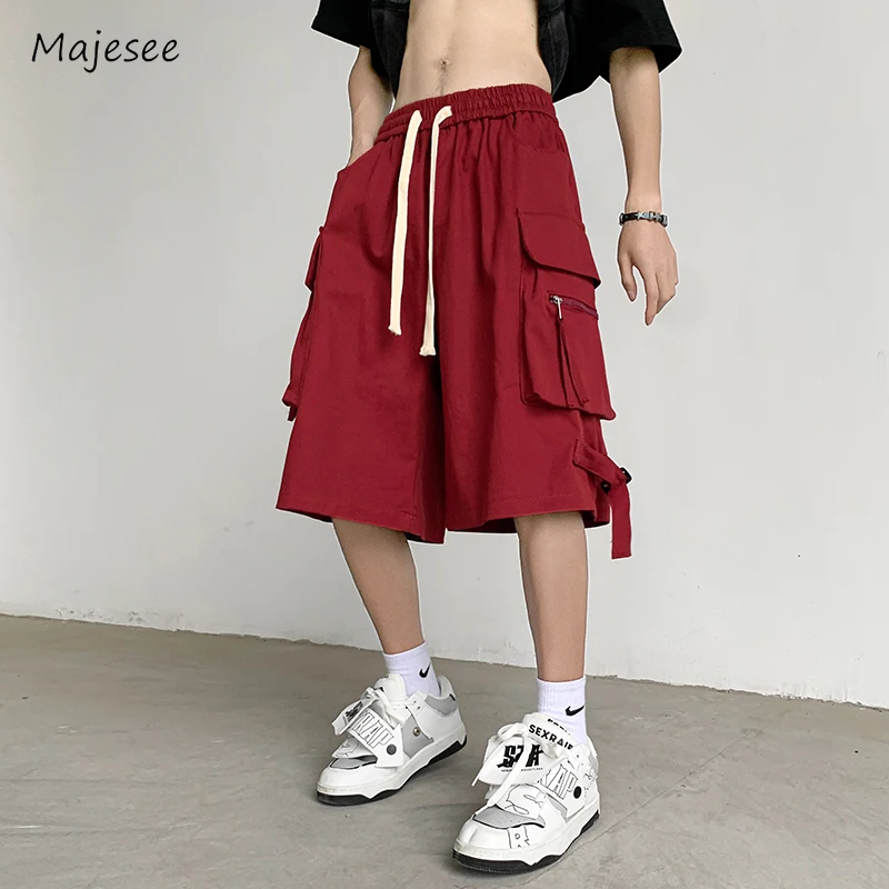 

Шорты-карго мужские универсальные, летние молодежные модные брюки до колен, с несколькими карманами, в американском стиле, для подростков
