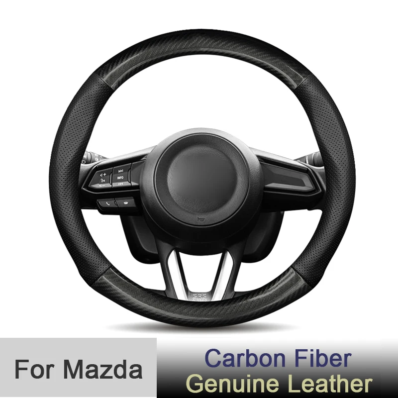 Car Steering Wheel Cover for Mazda 2 3 5 6 8 CX3 CX4 CX5 CX7 CX8 CX9 CX30 CX50 CX90 MX5 Atenza RX8 Carbon Fiber Auto Accessories 
Car Steering Wheel Cover for Mazda 2 3 5 6 8 CX3 CX4 CX5 CX7 CX8 CX9 CX30 CX50 CX90 MX5 Atenza RX8 Carbon Fiber Auto Accessories