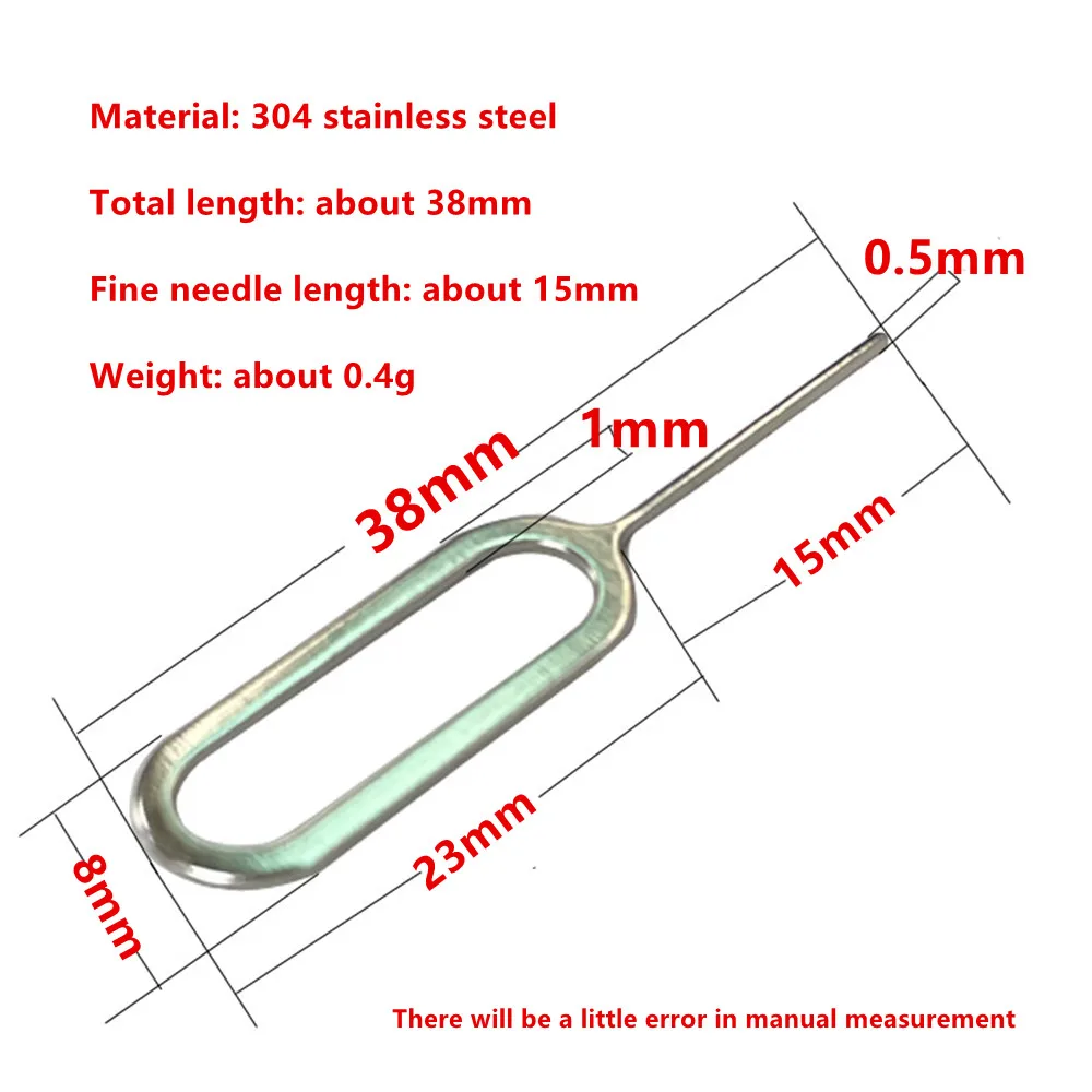1000PCS/Lot Sim Card Tray Remover Eject Ejector Pin Key Open Tool For IPhone 4 4s 5 5s 6 6s plus xs xr max For IPad For SamSung
1000PCS/Lot Sim Card Tray Remover Eject Ejector Pin Key Open Tool For IPhone 4 4s 5 5s 6 6s plus xs xr max For IPad For SamSung