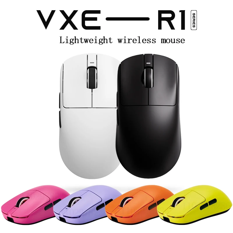 

Беспроводная игровая мышь Vxe Dragonfly R1 Pro Max, мышь для киберспорта R1, яркий вес, Paw3395, Nordic52840 2 кГц, интеллектуальная скорость, низкая задержка, Fps мышь