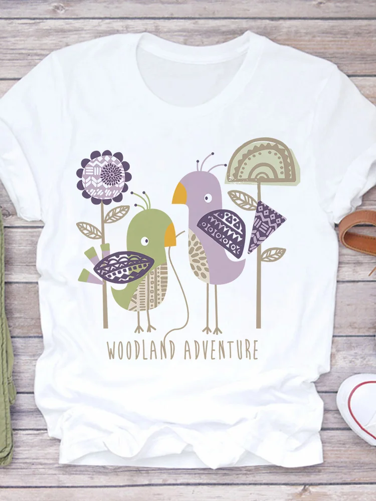 Cute Bird Printed T Shirt for Women Graphic Youth T-shirts Short Sleeves Girls Print Top O-neck Female T-shirt Funny Tees
Cute Bird Printed T Shirt for Women Graphic Youth T-shirts Short Sleeves Girls Print Top O-neck Female T-shirt Funny Tees