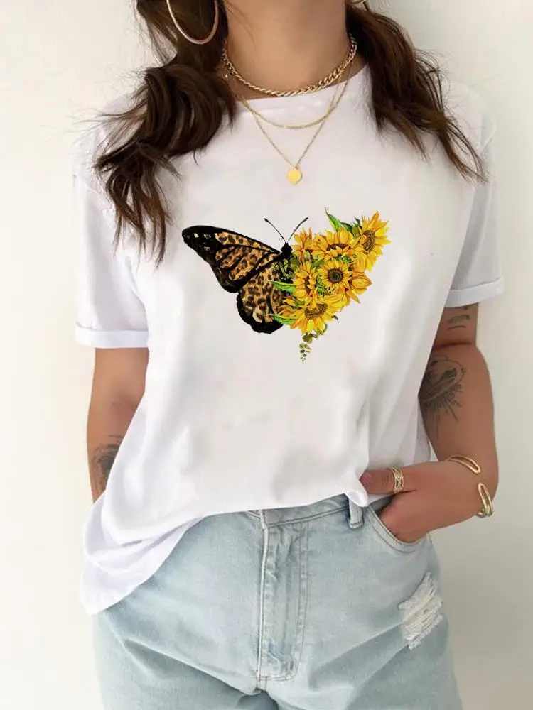 Print T-shirt Top Leopard Butterfly Flower Casual Short Sleeve Graphic T Shirt Clothing Female Women Fashion Tee
Print T-shirt Top Leopard Butterfly Flower Casual Short Sleeve Graphic T Shirt Clothing Female Women Fashion Tee