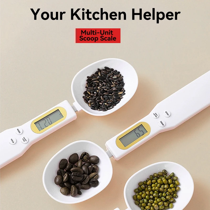 

Electronic Measuring spoon 500g 0.1g Kitchen Food Flour LCD Digital Spoon scales for Home Measuring White Mini Scale for Home