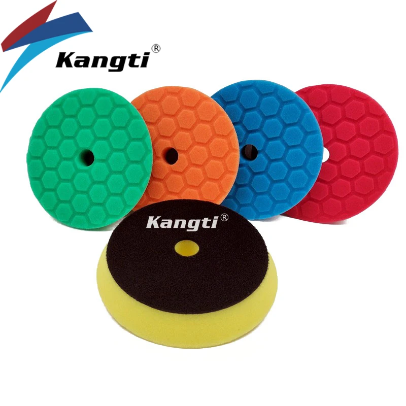 

5"(125mm)/6"(150mm) Car Spong Buffing Polishing Pad Honeycomb Pattern Hook&Loop Backer For DA/RO/GA Car Buffer Polisher