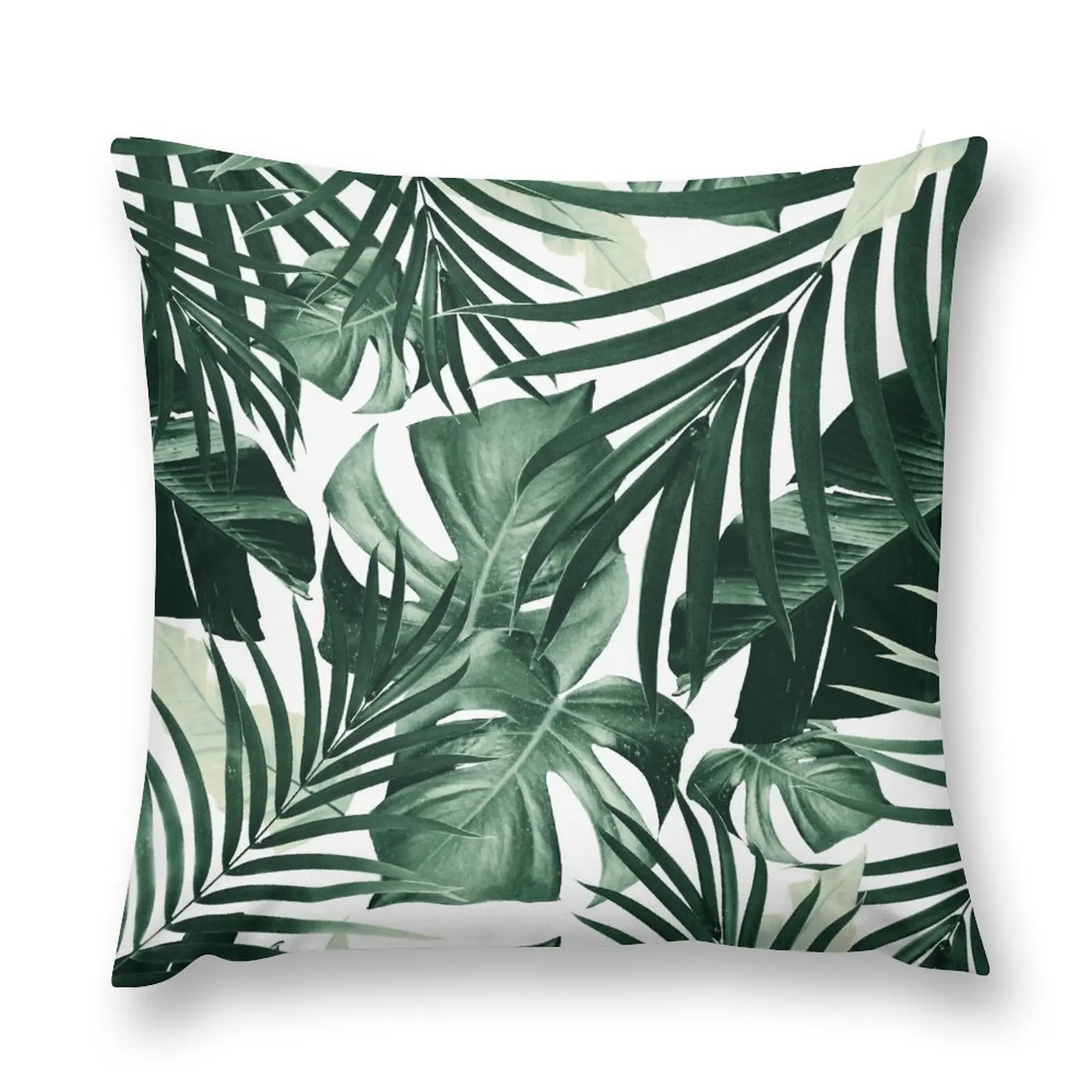 

Tropical Jungle Leaves Pattern #4 #tropical #decor #art Throw Pillow Luxury Sofa Cushions Marble Cushion Cover