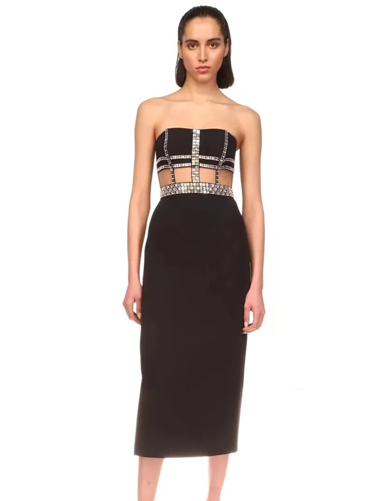 Trendyol Women Summer Tube Dress Crystal Cut Out Bodycon Bandage Dress Knee Length Celebrity Evening Club Party Gowns Nightwears
Trendyol Women Summer Tube Dress Crystal Cut Out Bodycon Bandage Dress Knee Length Celebrity Evening Club Party Gowns Nightwears