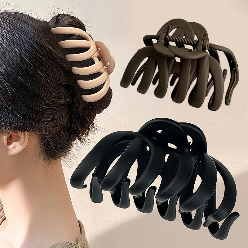 

Coffee Large Claw Clips Women Hair Accessories Headwear Big Size Hair Clip Korean Style Catch Crab Hairpins Frosted Shark Clip