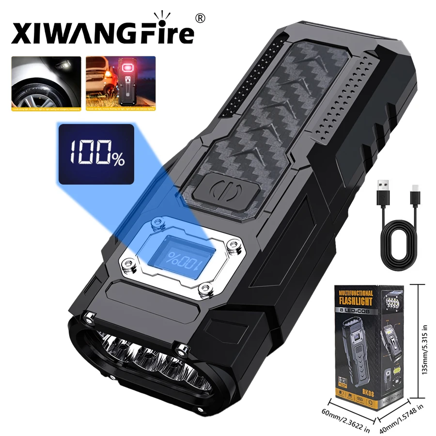 Портативный 8-дневный фонарик, высокомощный USB Перезаряжаемый тактический фонарик с сильным магнитом, внешнее аварийное освещение
Портативный 8-дневный фонарик, высокомощный USB Перезаряжаемый тактический фонарик с сильным магнитом, внешнее аварийное освещение