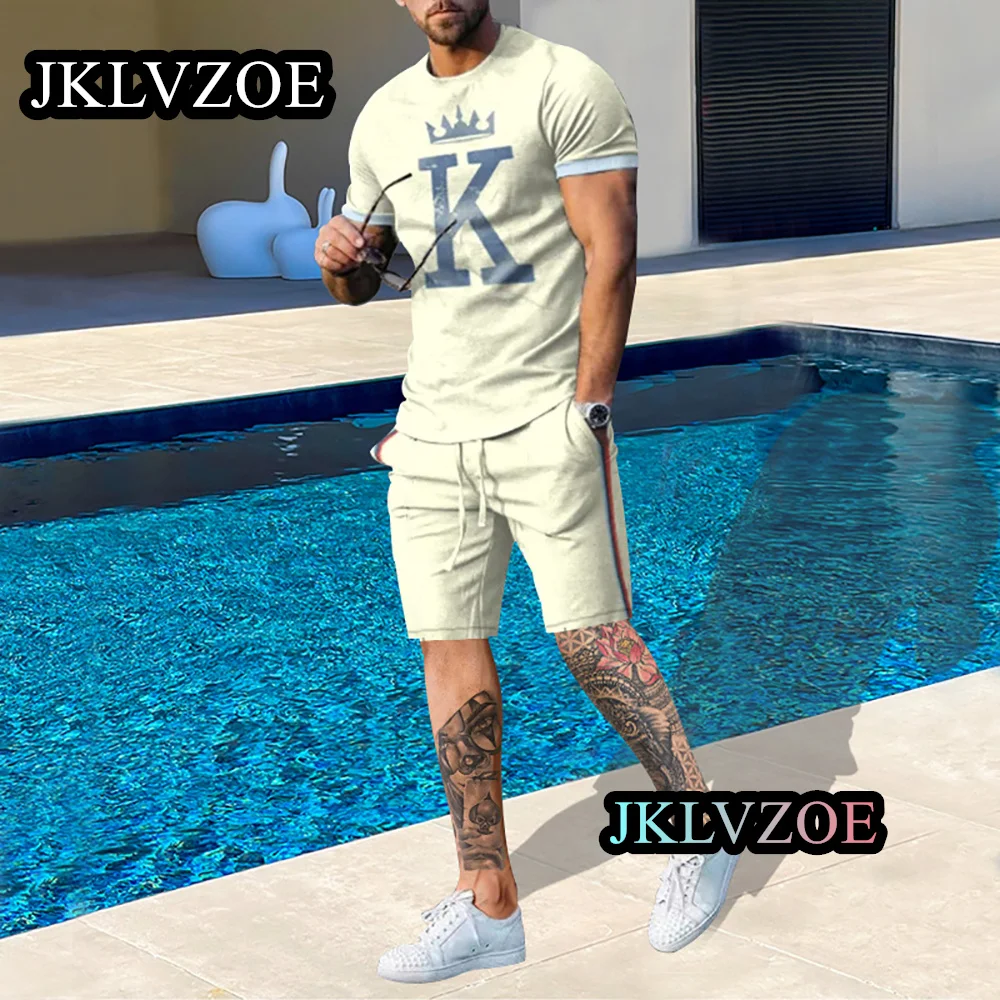 Summer T-shirt Men's Tracksuit 2 Piece O-neck Short Sleeve TShirt Shorts Set Running Suit Oversized Tshirts for Men Clothing
Summer T-shirt Men's Tracksuit 2 Piece O-neck Short Sleeve TShirt Shorts Set Running Suit Oversized Tshirts for Men Clothing