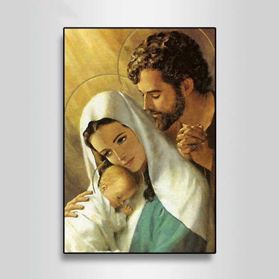 

Алмазная живопись «сделай сам», вышивка крестиком 5D, семейное изображение, полная Алмазная вышивка, мозаика с Иисусом, подарок для домашнего декора