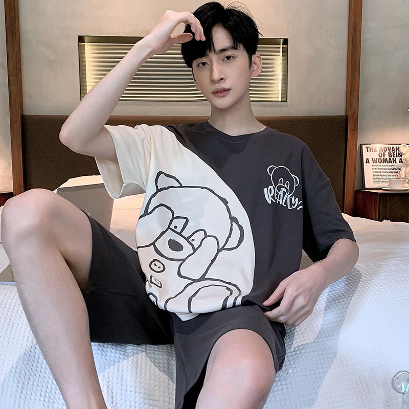 L-3XL Summer Men's Pijama Sets Cotton Short Sleepwear Cute Bear Male Homewear Pyjamas Korean Loose Pajamas Conjuntos de Pijama
L-3XL Summer Men's Pijama Sets Cotton Short Sleepwear Cute Bear Male Homewear Pyjamas Korean Loose Pajamas Conjuntos de Pijama