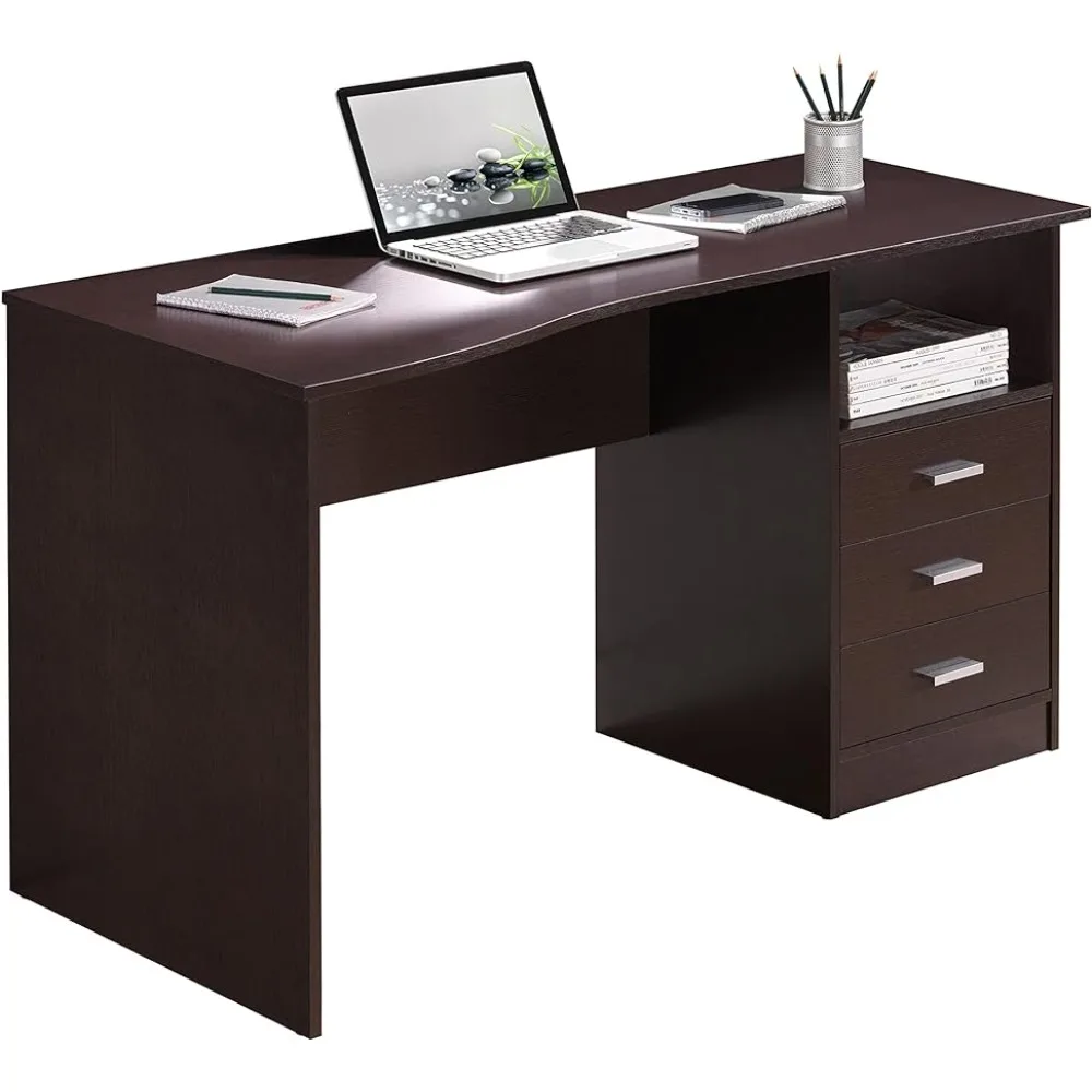 

Techni Mobili Classic Computer Desk with Multiple Drawers, 29.5" x 23.6" x 51.2", Wenge