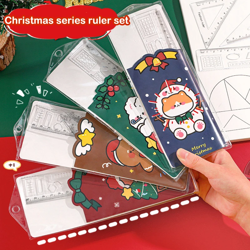 4pcs Kawaii Christmas Rabbit Dog Ruler Stationery Set Cute Cartoon Multifunctional Combination Ruler Ruler Triangle Protractor
4pcs Kawaii Christmas Rabbit Dog Ruler Stationery Set Cute Cartoon Multifunctional Combination Ruler Ruler Triangle Protractor
