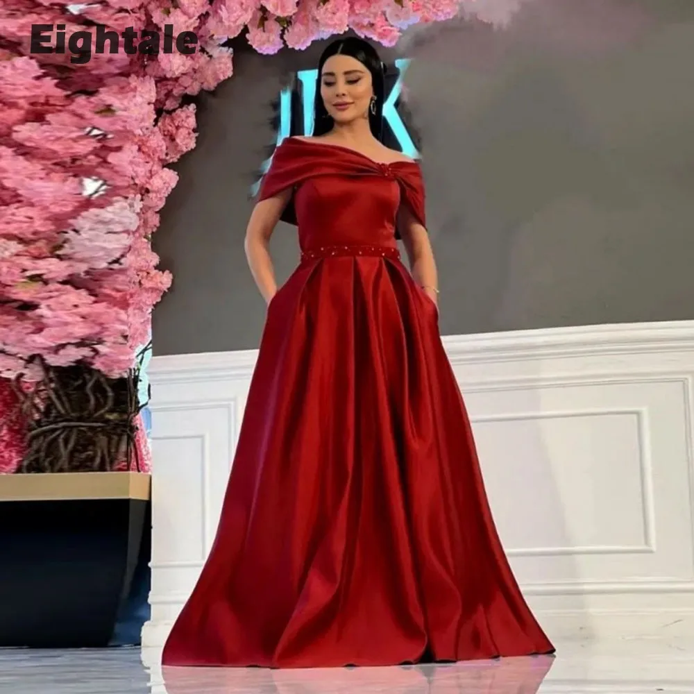 Eightale Burgundy Evening Dresses Off Shoulder Satin A-Line Arabic Prom Party Gown Formal Occasion Dress Vestido De Festa
Eightale Burgundy Evening Dresses Off Shoulder Satin A-Line Arabic Prom Party Gown Formal Occasion Dress Vestido De Festa