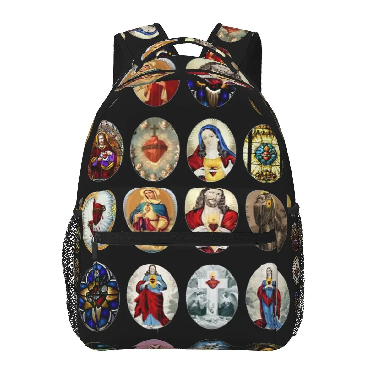

Рюкзак для девочек и мальчиков с изображением Священного Сердца Иисуса и Марии, дорожные рюкзаки для подростков, школьные сумки