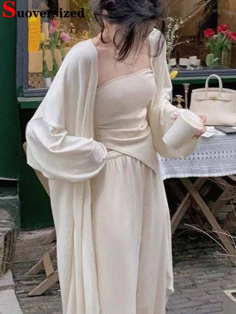Loose Sunscreen Shawl Thin Korean Spring Knitted Elegant Women's Coat Long Sleeve Casual Top Knitted Mid length Coat
Loose Sunscreen Shawl Thin Korean Spring Knitted Elegant Women's Coat Long Sleeve Casual Top Knitted Mid length Coat