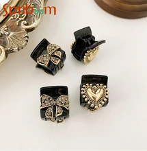 Vintage Mini Hair Claws for Women Girls Love Heart Rhinestone Bows Hair Clips Sweet Black Hair Pins 2022 Trendy Hair Accessories
Vintage Mini Hair Claws for Women Girls Love Heart Rhinestone Bows Hair Clips Sweet Black Hair Pins 2022 Trendy Hair Accessories