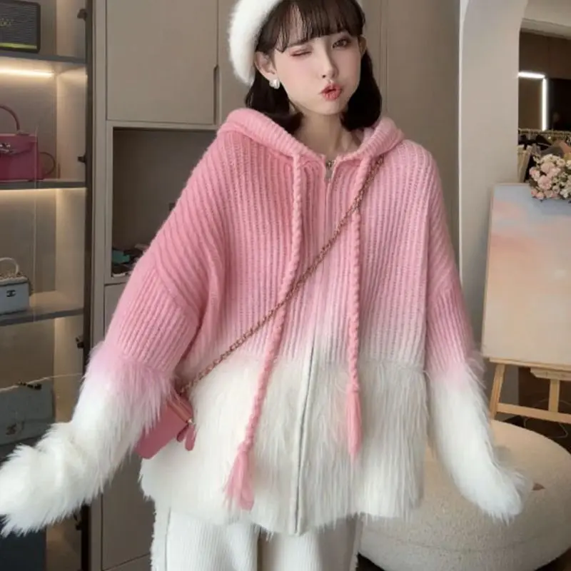 Maternity knit Cardigan Sweater Coat New Autumn Winter Clothes For Pregnant Women Gradient Hooded Loose Soft Pregnancy Jackets 
Maternity knit Cardigan Sweater Coat New Autumn Winter Clothes For Pregnant Women Gradient Hooded Loose Soft Pregnancy Jackets